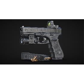 Gun Glock 17 Gen 4, Scope, Flashlight